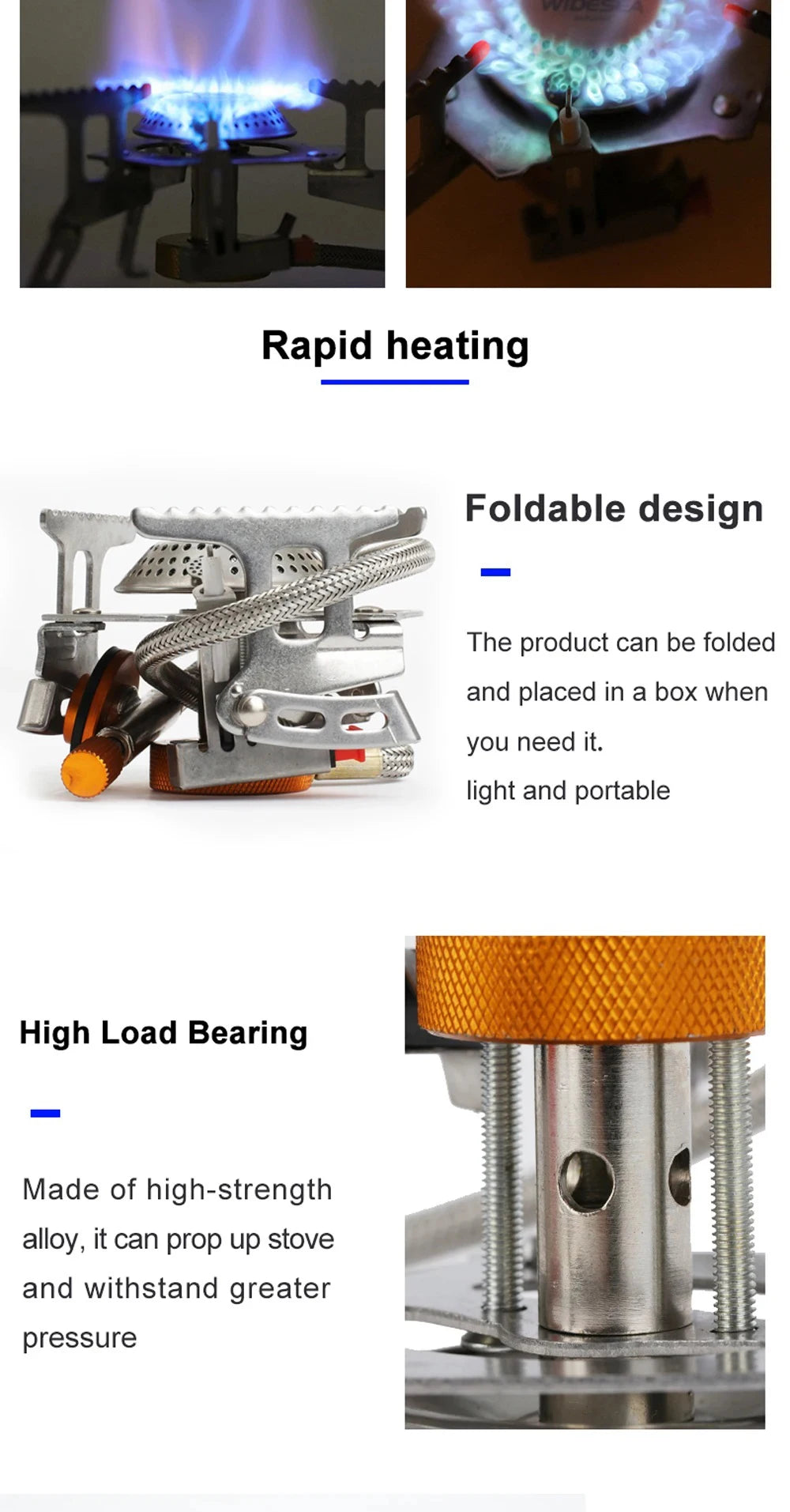 Camping Gas Stove – Portable Folding Outdoor Backpacking Stove 3500W