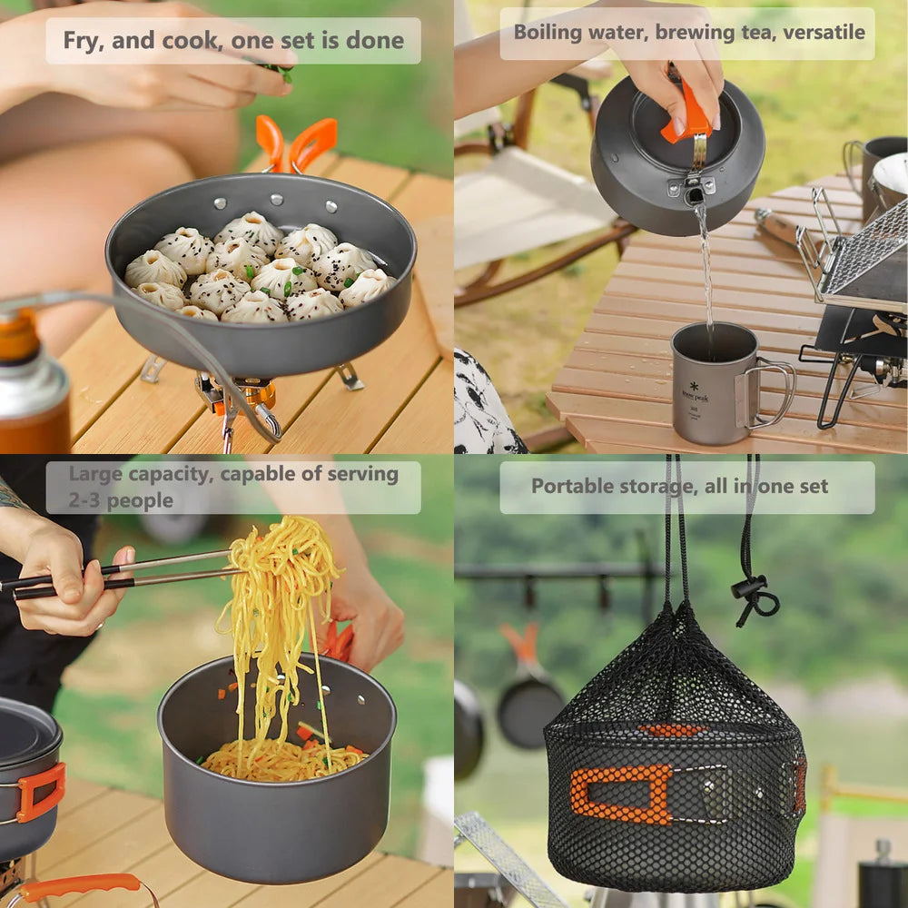 Camping Cookware Set for 2–3 People – Non-Stick