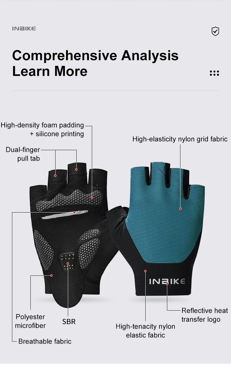 INBIKE Half-Finger Shock-Absorption Cycling Gloves