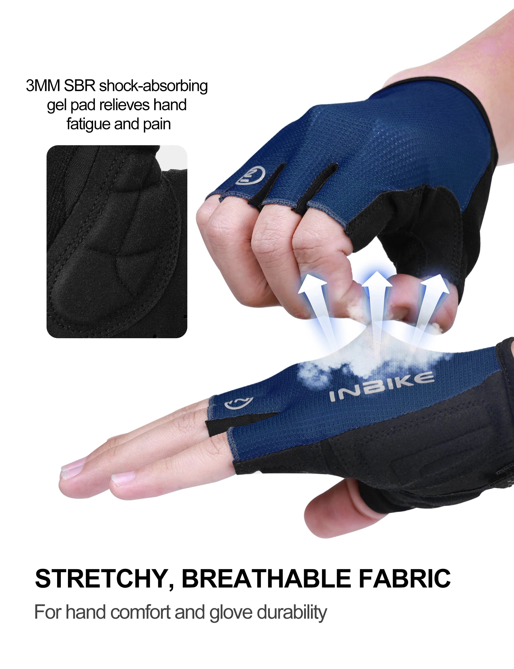 INBIKE Half-Finger Shock-Absorption Cycling Gloves