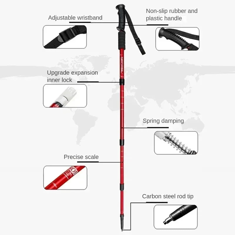Adjustable Aluminum Folding Hiking Stick