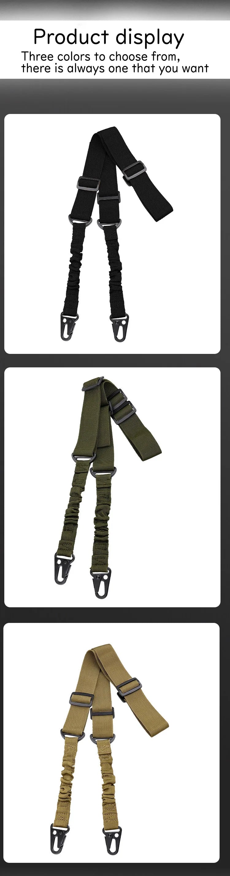 2-Point Rifle Sling with Metal Buckle
