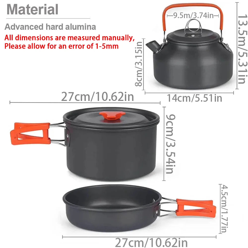 Camping Cookware Set for 2–3 People – Non-Stick