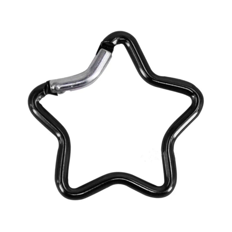 Star-Shaped Spring Lock Carabiner Keychains – Multicolor